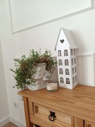 Drewniany domek dekoracyjny handmade 4 piętra- lampion / prezent