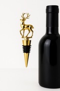 Złoty korek do wina z jeleniem – elegancka zatyczka prezentowa