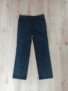 Granantowe męskie eleganckie spodnie w kant z szerokimi nogawkami L