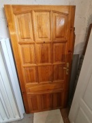 Skrzydło drzwi zewnętrzne prawe, drewniane 94.5 cm x 195