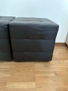 Pikowane czarne pufy 40x40x40 cm 2 sztuki