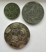 Zestaw II RP i GG: 1 grosz - 50 groszy 1923 - 1939