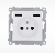 SIMON55 Gniazdko pojedyncze z ładowarką A +A