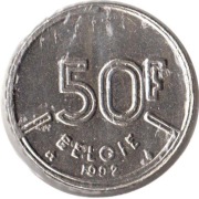 BELGIA 50 franków 1992 ,KM# 169, AU, tekst niderlandzki