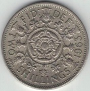 Wielka Brytania 2 szylingi two shillings (floren) 1963 28,4 mm - nr 2