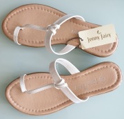 Klapki białe paski Jenny Fairy 36