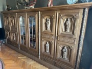 Biblioteka dębowa do gabinetu kancelarii ręcznie rzeźbiona postaci figury !