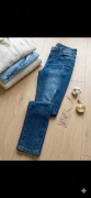 Jeansy rurki Esmara 36 S niebieskie z przetarciami skinny denim