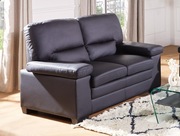 Kanapa 2-osobowa z czarnej skóry bawolej MIMAS