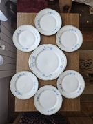 Komplet zestaw 1+6 talerze deserowe. Włocławek. Vintage.