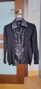 Sweter M/L z elegancką koszulą,bawełna,wełna