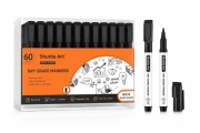 Shuttle Art Markery Suchościeralne 60 szt. Czarny Fine 1.5 mm Whiteboard
