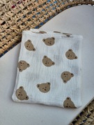 Pielucha muślinowa 50 x 75 cm miś pieluszka otulacz, kocyk