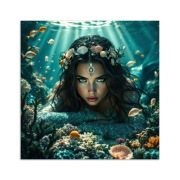 Obraz na płótnie Syrena na dnie oceanu 60x60 nowoczesny druk