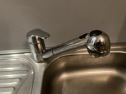 Zlewozmywak blaszany z baterią i syfonem