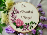 Ręczny Haft róża OBRAZ PREZENT na urodziny rocznic