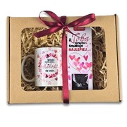 Romantyczny zestaw kubek + herbata | Prezent gotowy do wręczenia