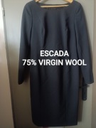 ESCADA sukienka midi wełna dziewicza luksusowa