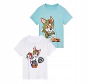 Psi Patrol T-shirty dziecięce z bawełny, 2 sztuki 122/128