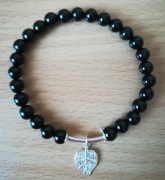 NOWA Bransoletka Kamień Onyks Srebro 925 18cm