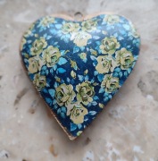 Zawieszka serce, metal, decoupage