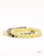 Zestaw trzech Bransoletek Damskich z Kamieni Naturalnych Jadeit