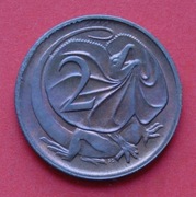 2 Centy  1981   r -     Australia  Jaszczurka Smok     stan !!