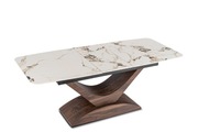 Stół GANDALF 160-200 cm Biały marmur/Orzech