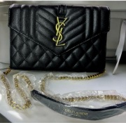 TOREBKA DAMSKA CZARNA Z LOGO NOWA YSL