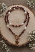 Naszyjnik piasek pustyni perła słodkowodna 43 cm 