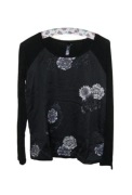 Nowa czarna bluzka BonPrix 34,XS/36,S Bodyflirt wzór w kwiaty