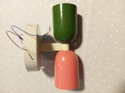 PODWÓJNA LAMPA ŚCIENNA DWUSTRONNY KINKIET OPRAWA REFLEKTOR LAMPKA NOCNA E27