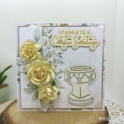 Ręcznie robiona kartka na chrzest z personalizacją