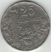 Francja Republika 25 centymów centimes 1905 24 mm nr 2