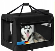 TRANSPORTER dla psa torba podróżna dla zwierząt L Czarna 70x52x52cm