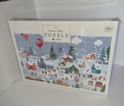 Świąteczne puzzle zimowe lodowisko Inter Druk 1000 el. Zimowa wioska