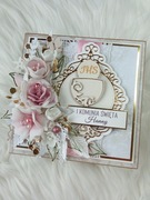 Luksusowa kartka komunijna 3D, Pamiątka Komunii Świętej w pudełku, prezent 