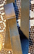 Pasek do spodni parciany khaki. Vintage 120 cm