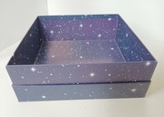 Pudełko ozdobne granatowe gwiazdy dekoracyjne box tacka 22,5 x 22,5 x 8 cm