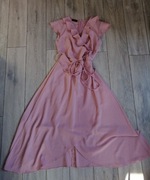 Sukienka damska, maxi, pudrowy róż, rozm. 38/40