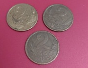 Zestaw 3 Monety 2zł 1984, 1986, 1988 r. 