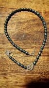 naszyjnik, choker, srebro, czarne perły, biżuteria, rękodzieło, hand made 