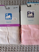 Okazja!Rajtuzy dziecięce"Wola"z rozm.140-146,2szt.Nowe[białe i róż]