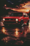 Haft diamentowy VW Golf GTI 40x60 – zestaw DIY + efekt 3D