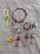 Duży zestaw biżuterii dla dzieci pierścionki naszyjnik bransoletka zegarek