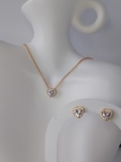 Komplet naszyjnik i kolczyki pozłacany Pandora serce