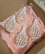 Bombki na szydełku 4 sztuk. Bombki szydełkowe w ksztalcie łezki sopli