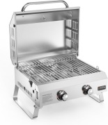 Onlyfire Stołowy grill gazowy 2 palniki 20-calowy przenośny grill propanowy