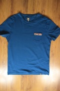 T-shirt Pretty Green r. L męski z kieszonką kolor morski bawełna kr rękaw 
