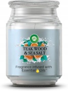 Air Wick Świeca Zapachowa Teak Wood Sea Salt 480G, czas palenia 85 godzin